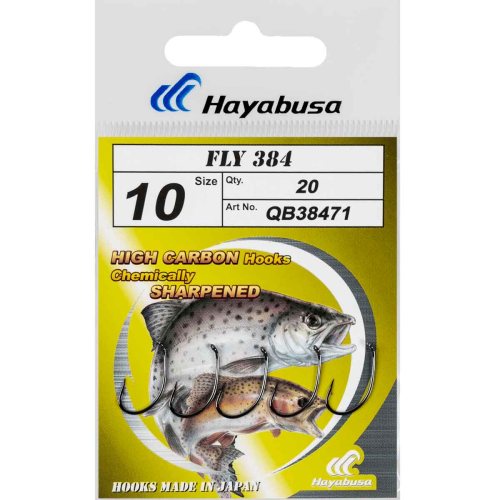 20шт) (Крючки Hayabusa Fly 384 #10 черный никель(20)